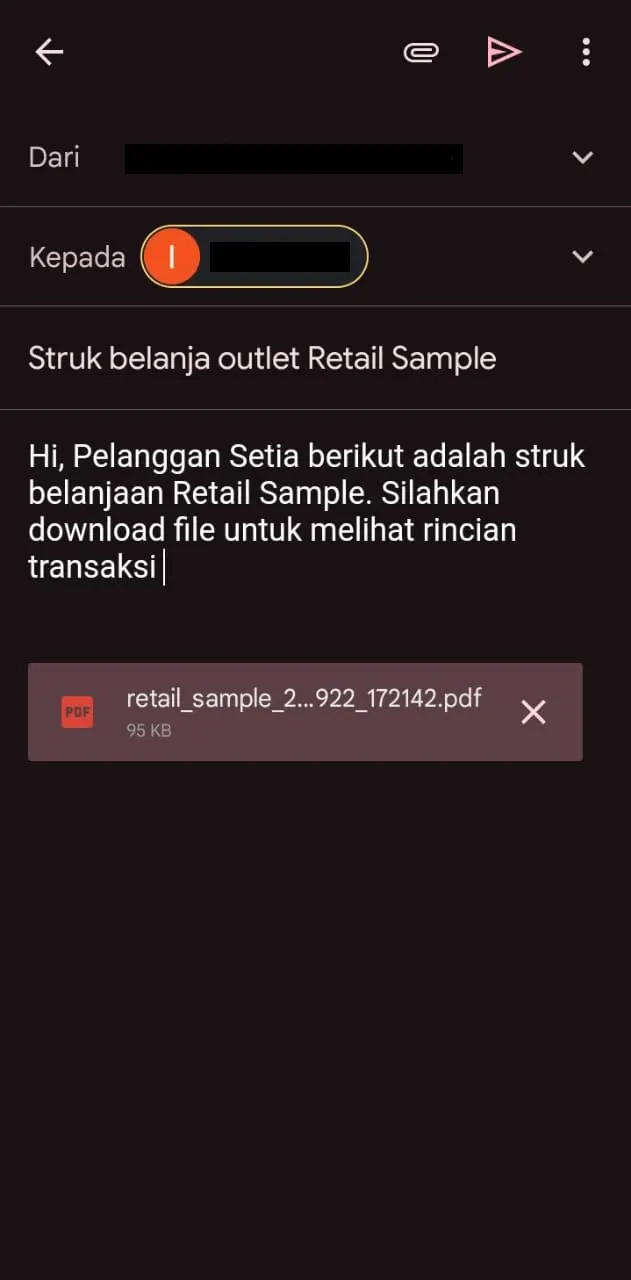 Cara mengirim struk pembayaran